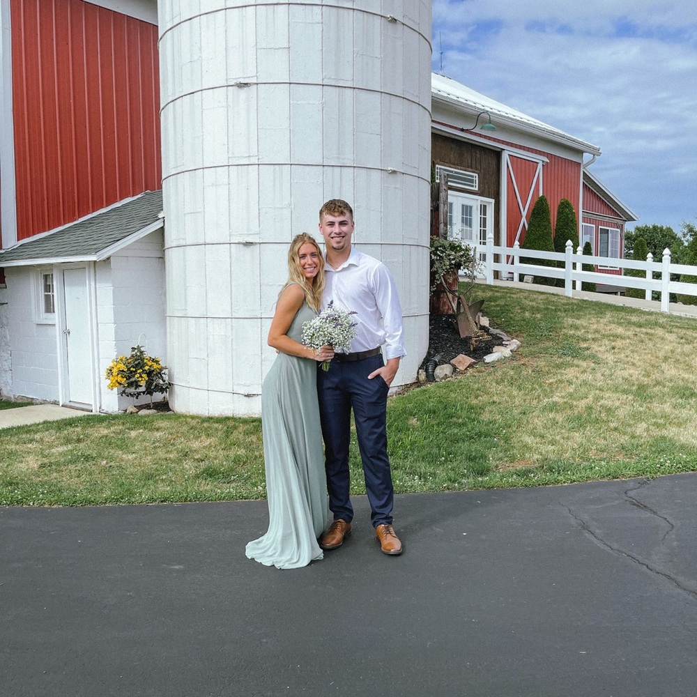 Olive green bridesmaid dress